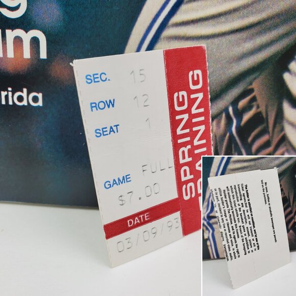 Toronto Blue Jays Vintage Program 1993 Spring Training 90s MLB w/ Ticket Stub - Picture 3 of 12